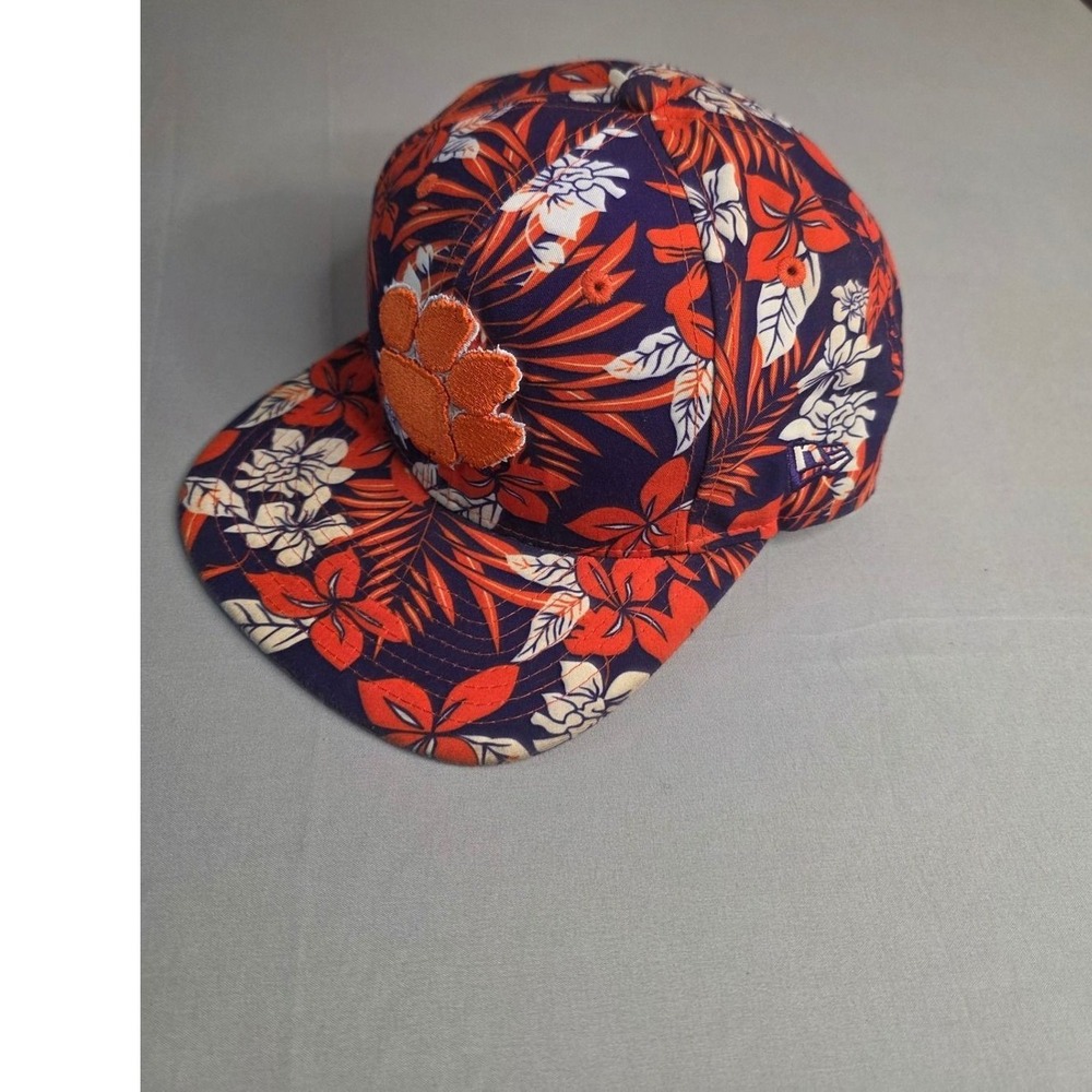 New Era Clemson Tigers 9FIFTY Snapback Hat Floral Tropical Purple Orange OSFM